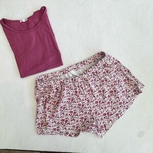 Women's LAKE Berry Floral Pajama Set- Lightweight Size L